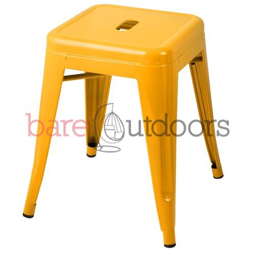 Replica Tolix Bar Stool 45cm - Yellow - Bare Outdoors