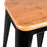 Replica Tolix Bar Stool 45cm - Timber Seat - Black - Bare Outdoors