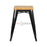 Replica Tolix Bar Stool 45cm - Timber Seat - Black - Bare Outdoors