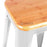Replica Tolix Bar Stool 45cm - Timber Seat - White - Bare Outdoors