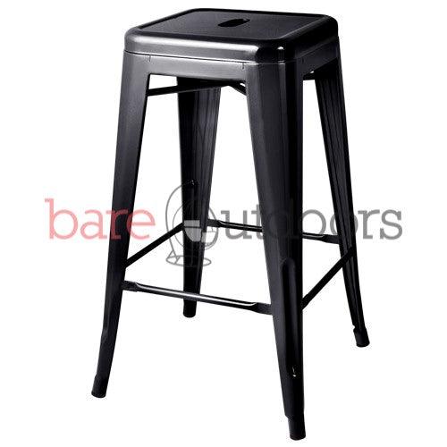 Replica Tolix Bar Stool 66cm - Black - Bare Outdoors