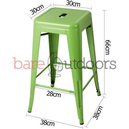 Replica Tolix Bar Stool 66cm - Green - Bare Outdoors