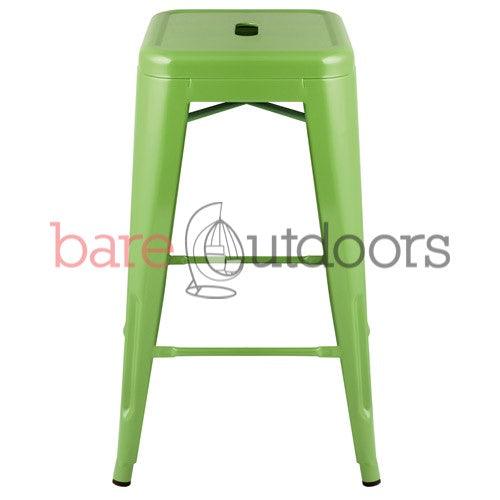 Replica Tolix Bar Stool 66cm - Green - Bare Outdoors