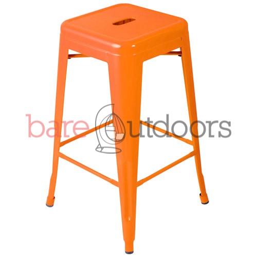Replica Tolix Bar Stool 66cm - Orange - Bare Outdoors