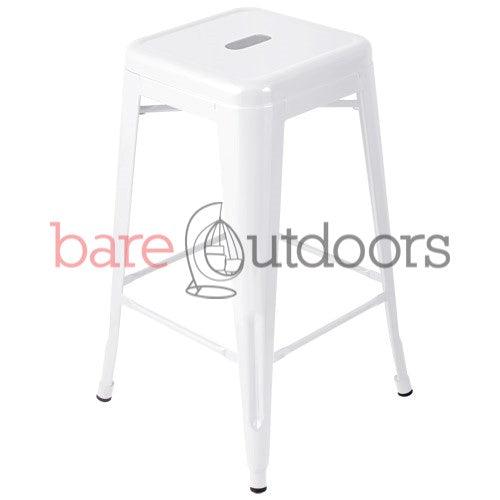 Replica Tolix Bar Stool 66cm - White - Bare Outdoors