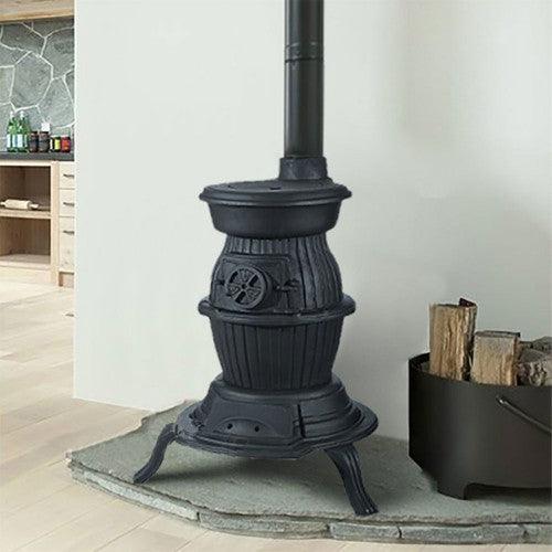 Sarsden Cast Iron Pot Belly Wood Heater - Bare Outdoors