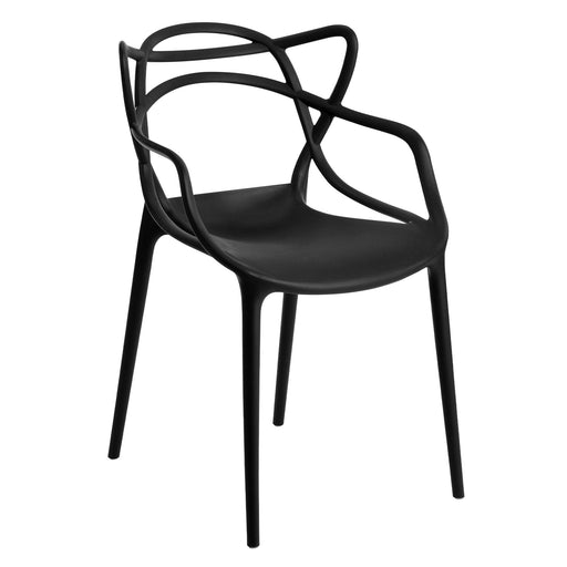 Set of 4 Ribbon Outdoor Dining Chair Black - Bare Outdoors