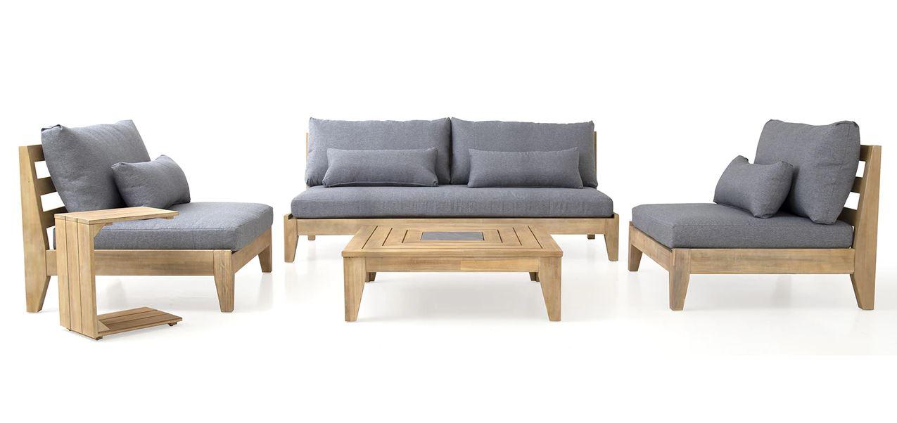 Oxford 5 Seat Chunky Timber Lounge - Bare Outdoors