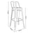 Replica Tolix Bar Stool Low Back - High Stool Chair 75cm - White - Bare Outdoors