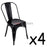 Set of 4 - Replica Tolix Chair - Black - Bare Outdoors