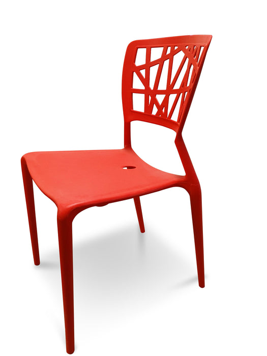 Set of 4 Belize Dining Side Chair - Red - Bare Outdoors