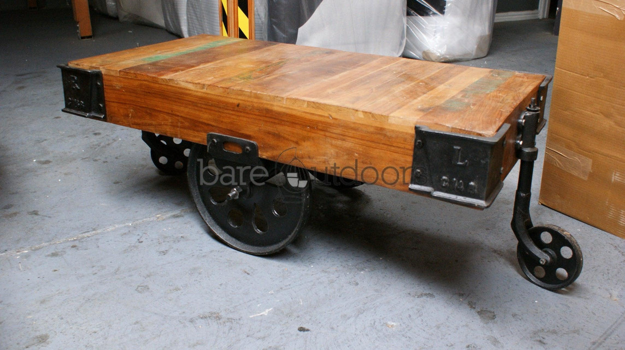Argo - Industrial Warehouse Cart Coffee Table - Bare Outdoors