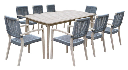 Hudson 8 Seat Rope Weave & Timber Dining Setting - Bare Outdoors