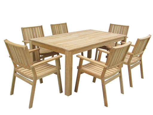 Esperance 6 Seat Outdoor Timber Outdoor Dining Set - Bare Outdoors