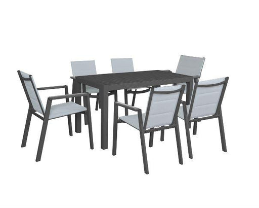 Boredeaux 6 Seat Outdoor Dining Setting Charcoal - Bare Outdoors