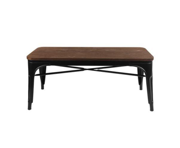 Harvey Timber Top Bench Seat in Matte Black - Bare Outdoors
