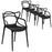 Set of 4 Ribbon Outdoor Dining Chair Black - Bare Outdoors