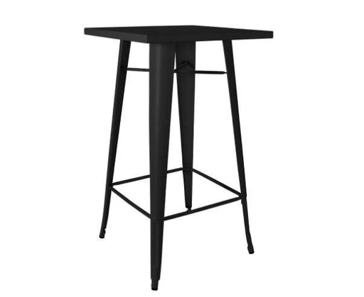 600mm Square Replica Tolix Bar Table in Matte Black - Bare Outdoors