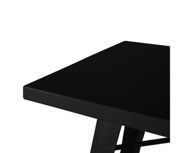 600mm Square Replica Tolix Bar Table in Matte Black - Bare Outdoors