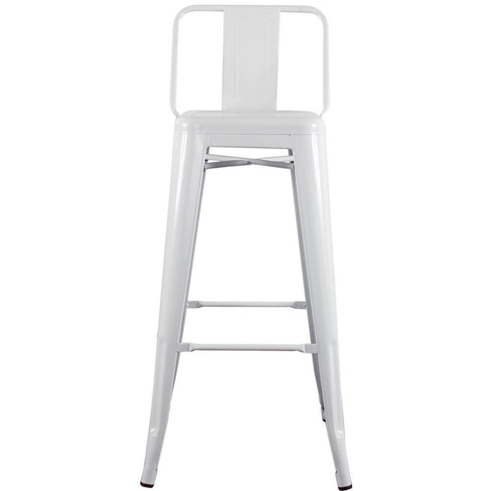 Replica Tolix Bar Stool Low Back - High Stool Chair 75cm - White - Bare Outdoors