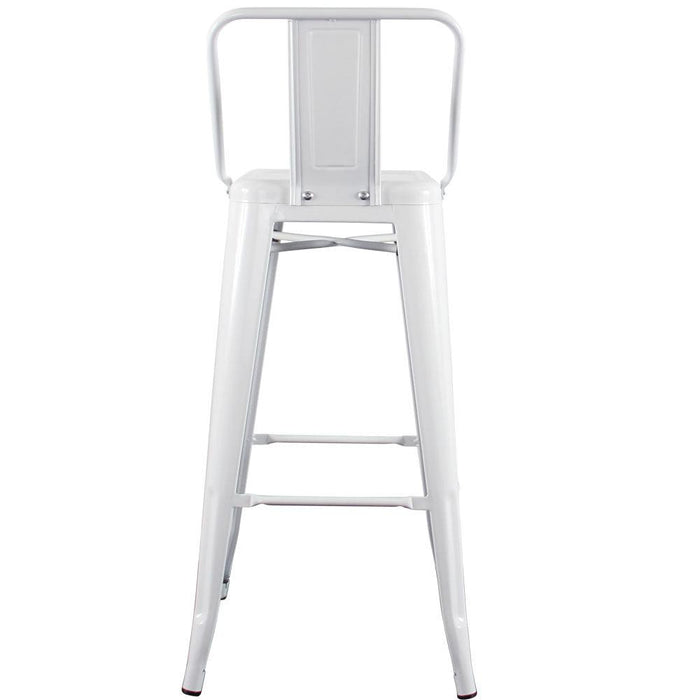 Replica Tolix Bar Stool Low Back - High Stool Chair 75cm - White - Bare Outdoors