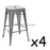 Set of 4 - Replica Tolix Bar Stool 66cm - Galvanized - Bare Outdoors