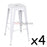 Set of 4 - Replica Tolix Bar Stool 75cm - White - Bare Outdoors