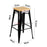Replica Tolix Bar Stool 75cm - Timber Seat - Black - Bare Outdoors