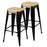 Replica Tolix Bar Stool 75cm - Timber Seat - Black - Bare Outdoors