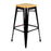 Replica Tolix Bar Stool 75cm - Timber Seat - Black - Bare Outdoors