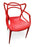 Set of 4 Ribbon Outdoor Dining Chair Red - Bare Outdoors