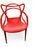 Set of 4 Ribbon Outdoor Dining Chair Red - Bare Outdoors