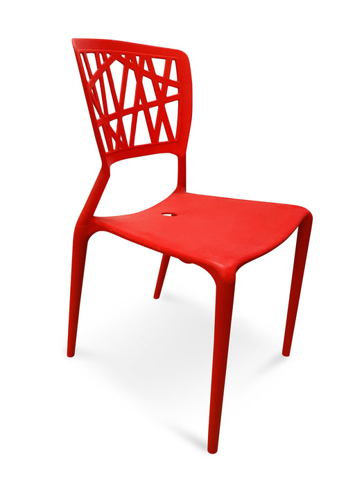 Set of 4 Belize Dining Side Chair - Red - Bare Outdoors